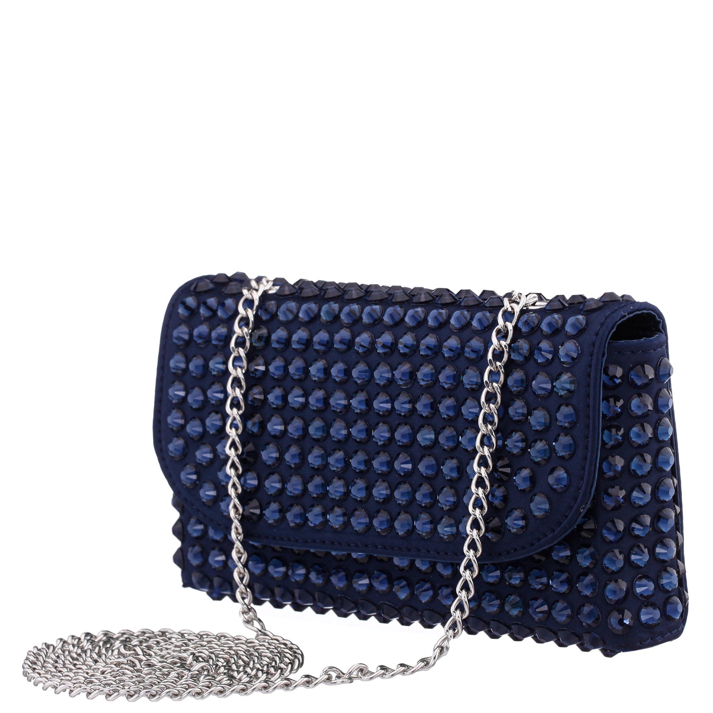 Nina Shoes Bixby Blue Satin Crossbody Bag