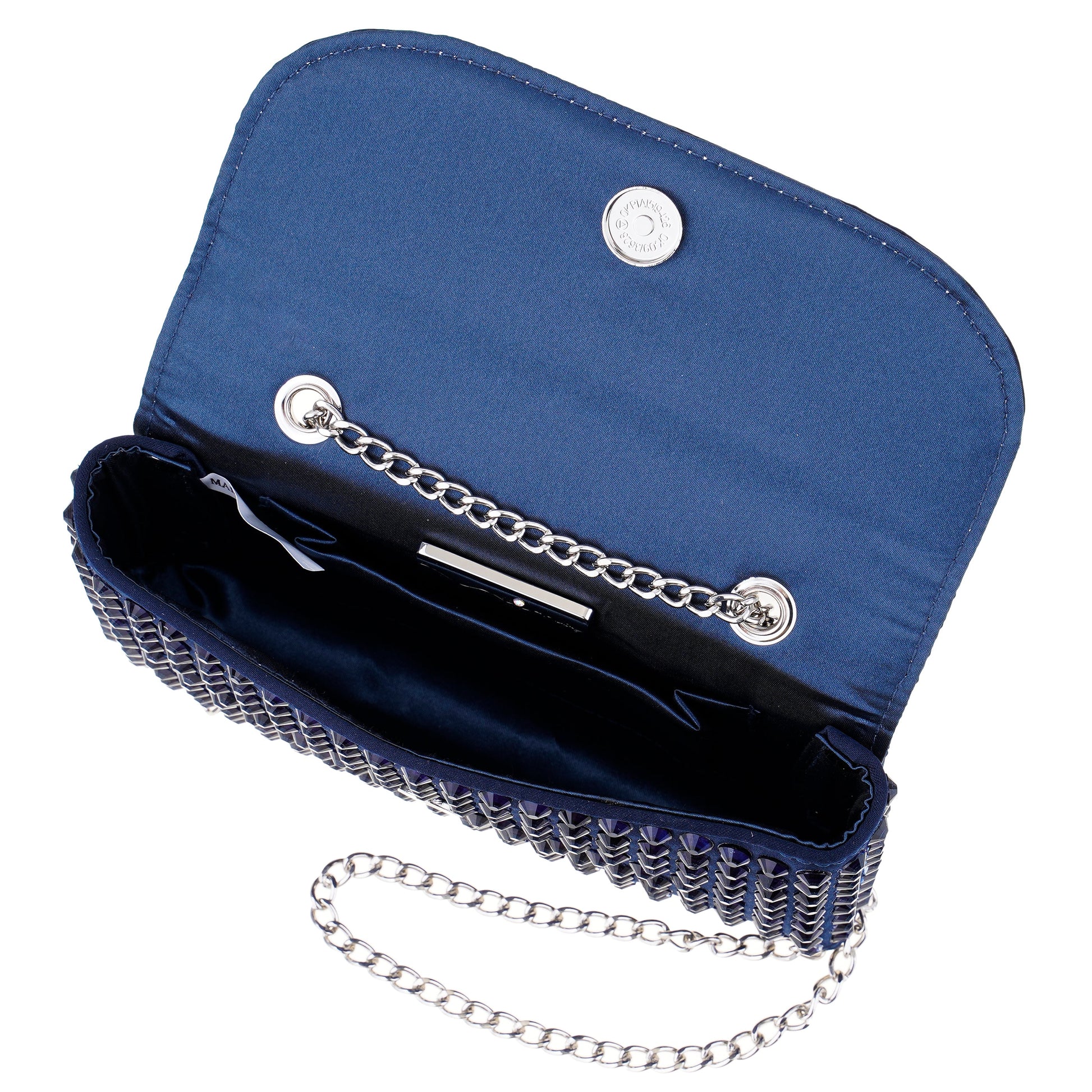 Nina Shoes Bixby Blue Satin Crossbody Bag