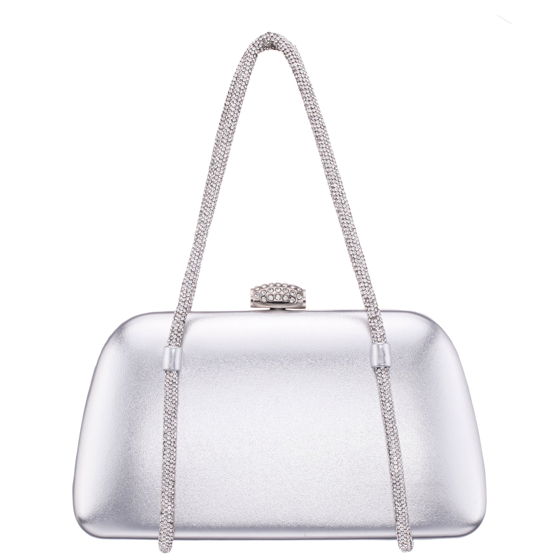 Nina Shoes Camara Silver Metal Glaze PU/Glass Crystal Minaudiere