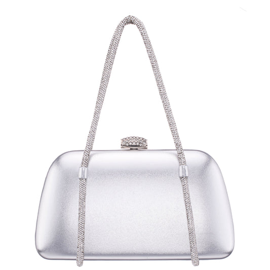 Nina Shoes Camara Silver Metal Glaze PU/Glass Crystal Minaudiere