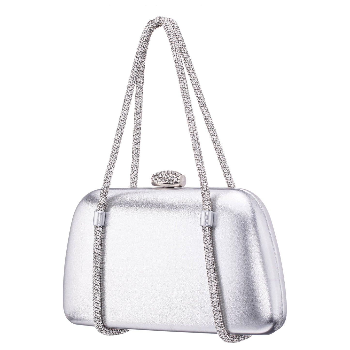 Nina Shoes Camara Silver Metal Glaze PU/Glass Crystal Minaudiere