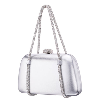 Nina Shoes Camara Silver Metal Glaze PU/Glass Crystal Minaudiere