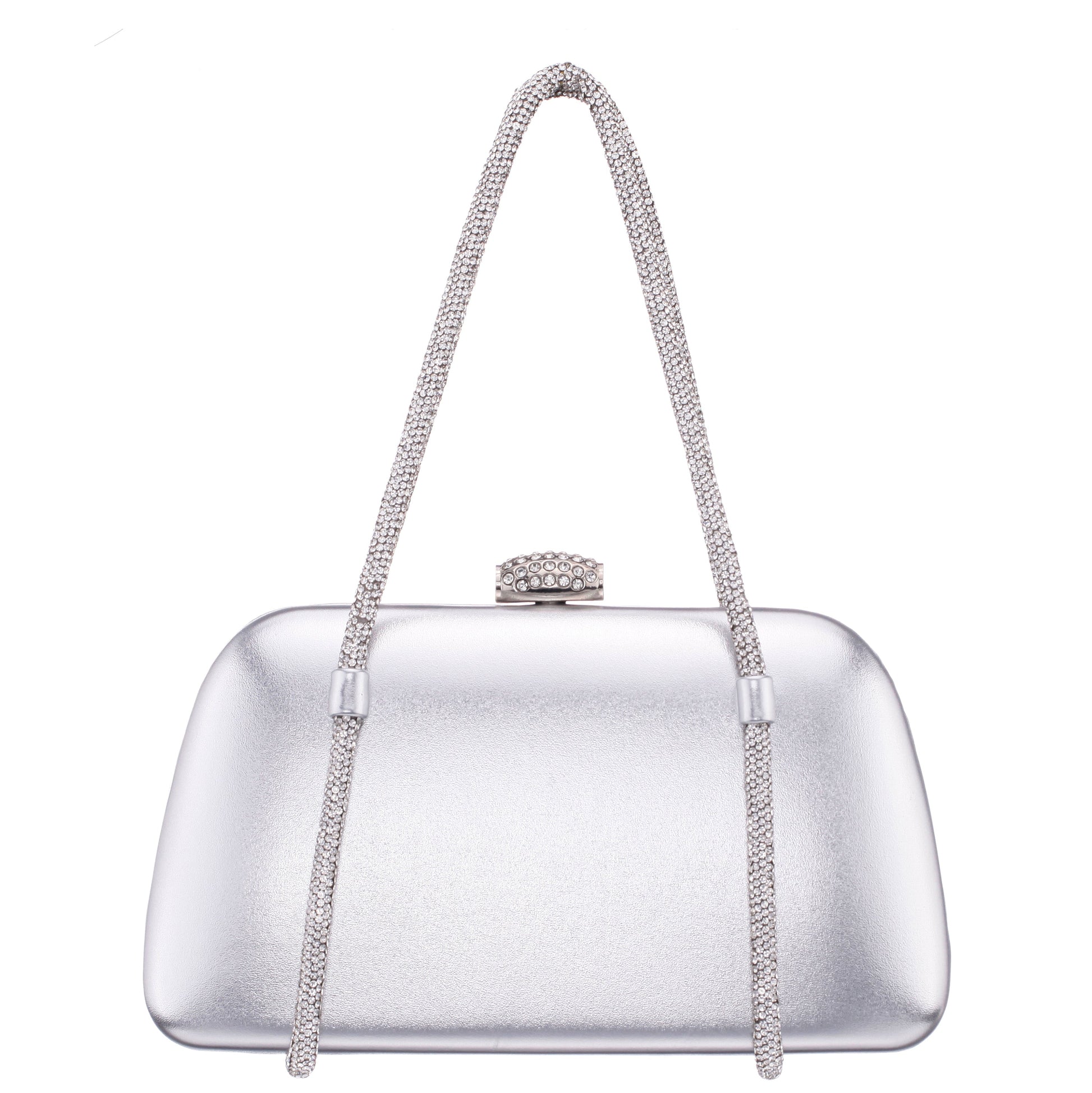 Nina Shoes Camara Silver Metal Glaze PU/Glass Crystal Minaudiere