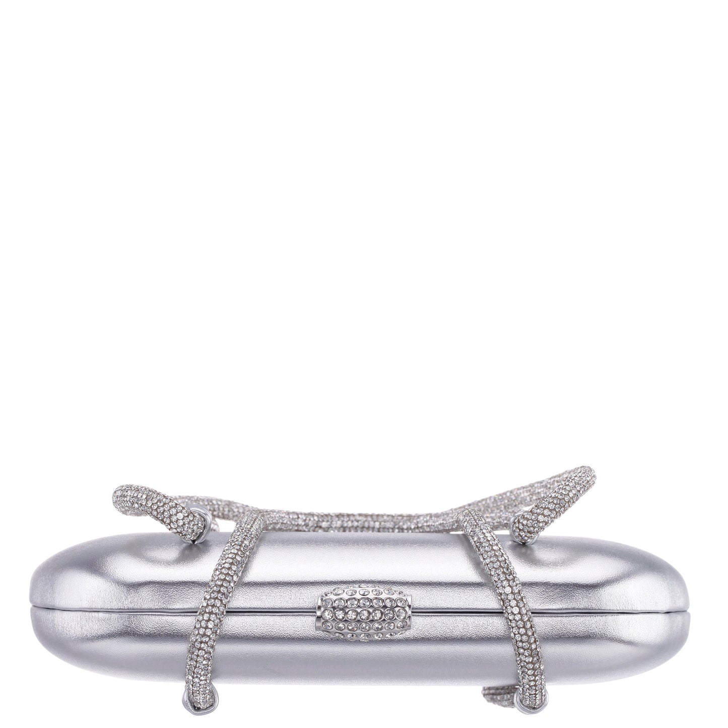 Nina Shoes Camara Silver Metal Glaze PU/Glass Crystal Minaudiere