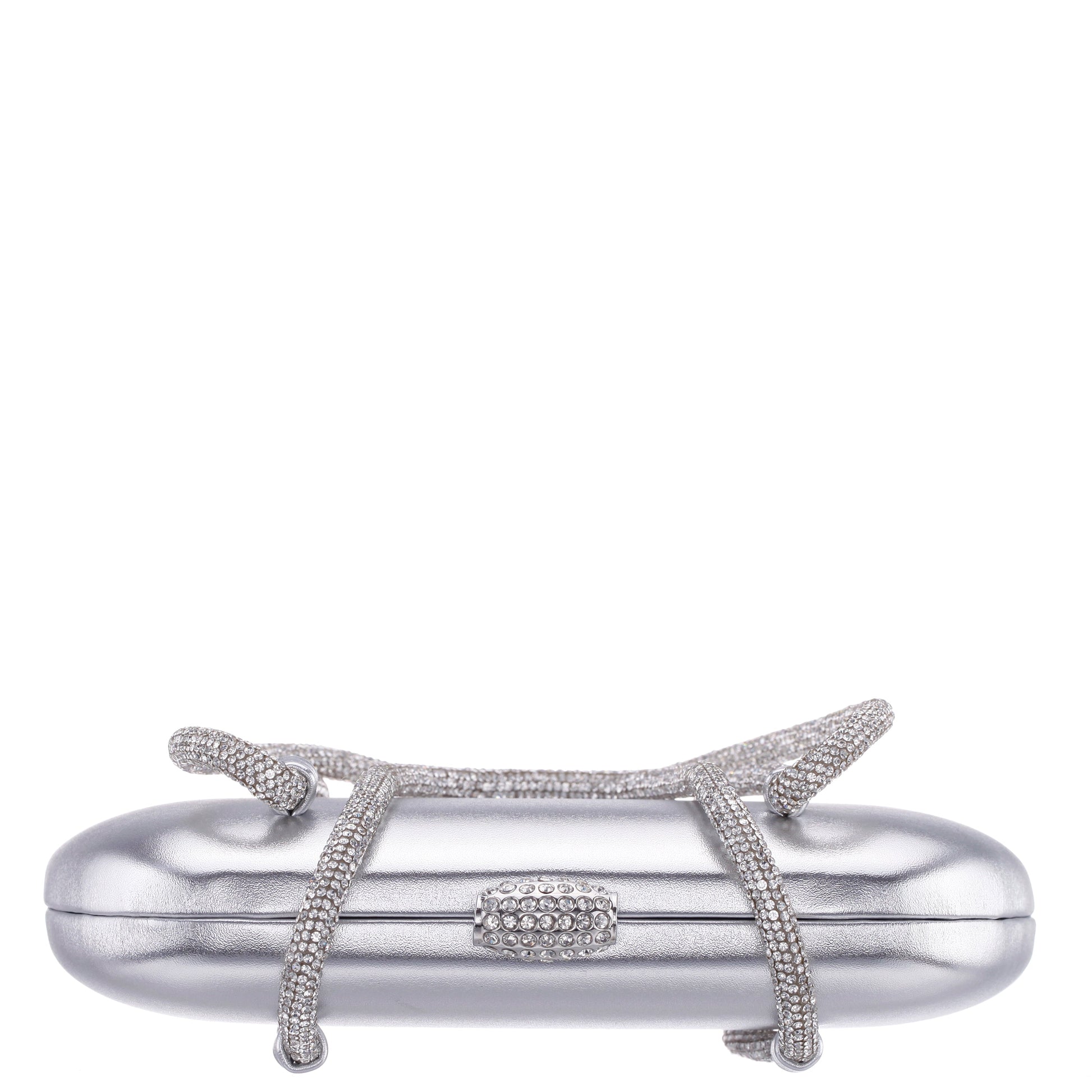 Nina Shoes Camara Silver Metal Glaze PU/Glass Crystal Minaudiere