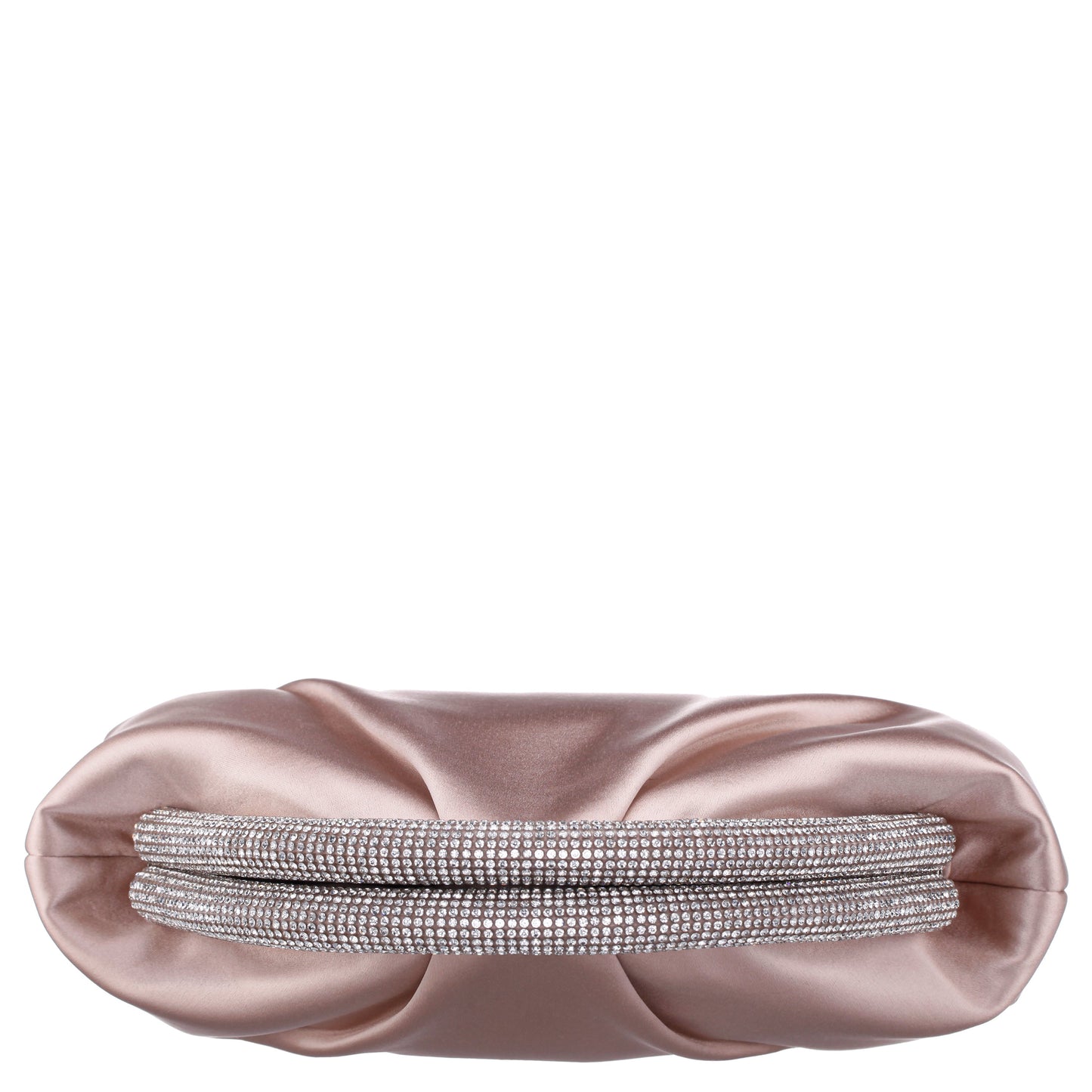Nina Shoes Jane Pearl Rose Satin/Glass Crystal Frame Clutch