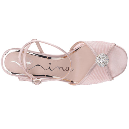 Nina Shoes Allyce Pearl Rose Block-Heel Sandals