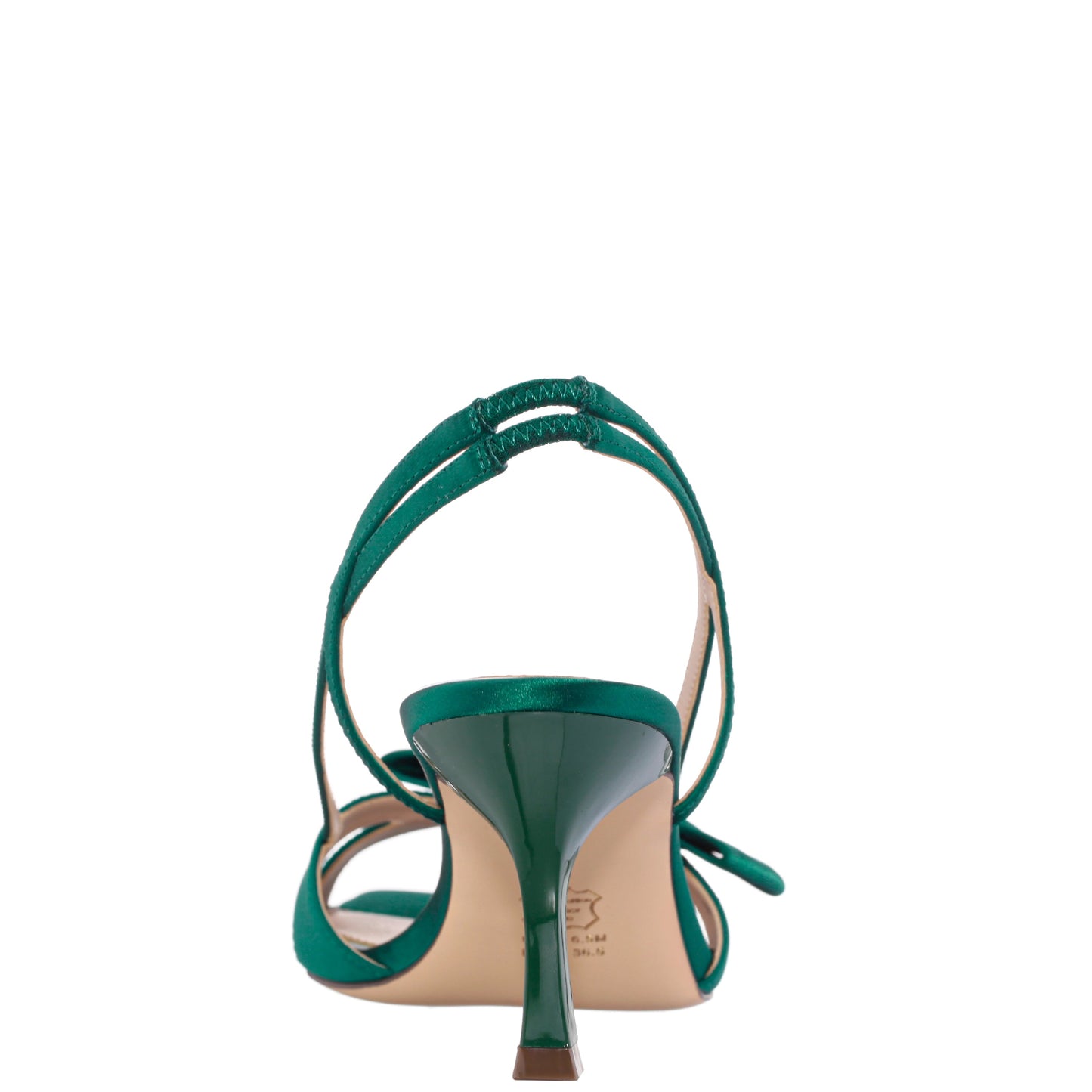 Nina Shoes Lizette Green Satin with Bow Slingback Sandal on a Mid-Heel
