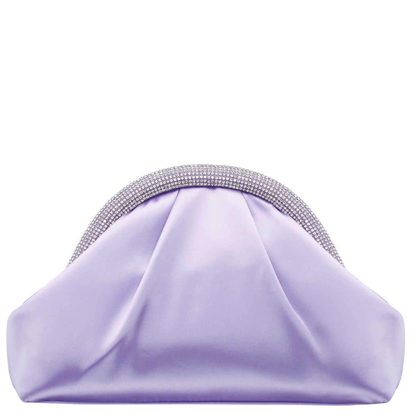 Nina Shoes Jane Purple Satin/Glass Crystal Frame Clutch