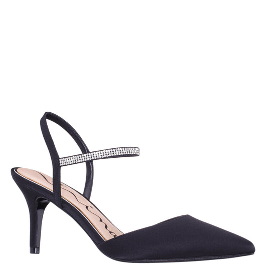 Nina Shoes Taisha Black Sling Back Mid-Heel Dress Shoes