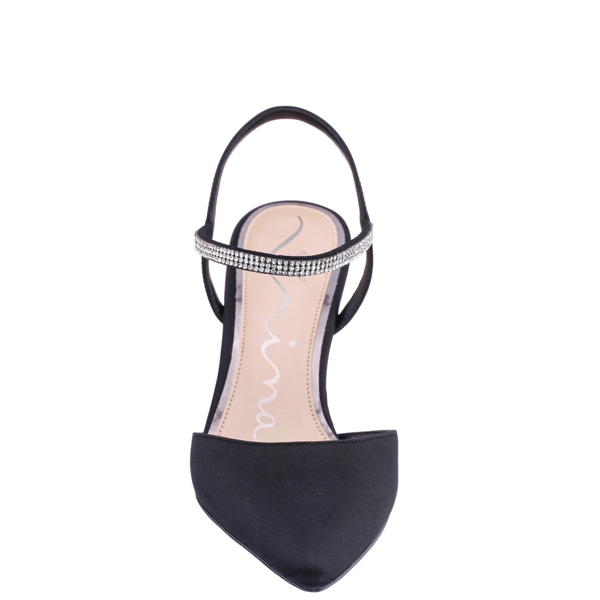 Nina Shoes Taisha Black Sling Back Mid-Heel Dress Shoes
