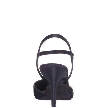 Nina Shoes Taisha Black Sling Back Mid-Heel Dress Shoes