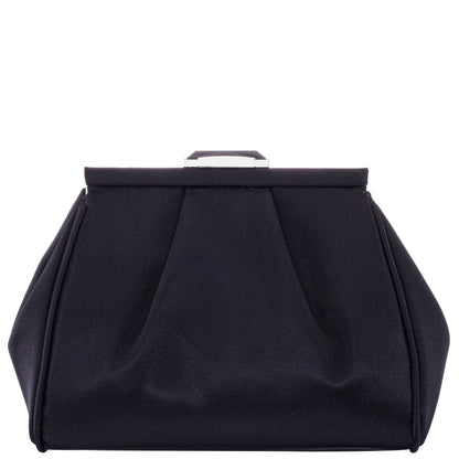 Nina Shoes Blayz Black Satin Frame Clutch