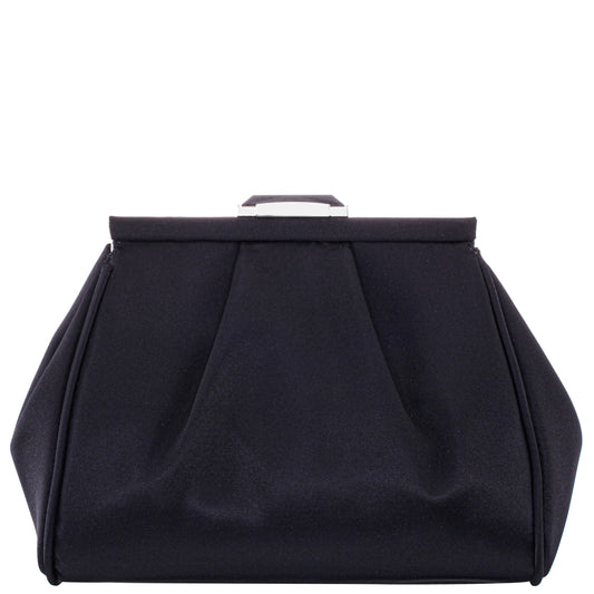 Nina Shoes Blayz Black Satin Frame Clutch
