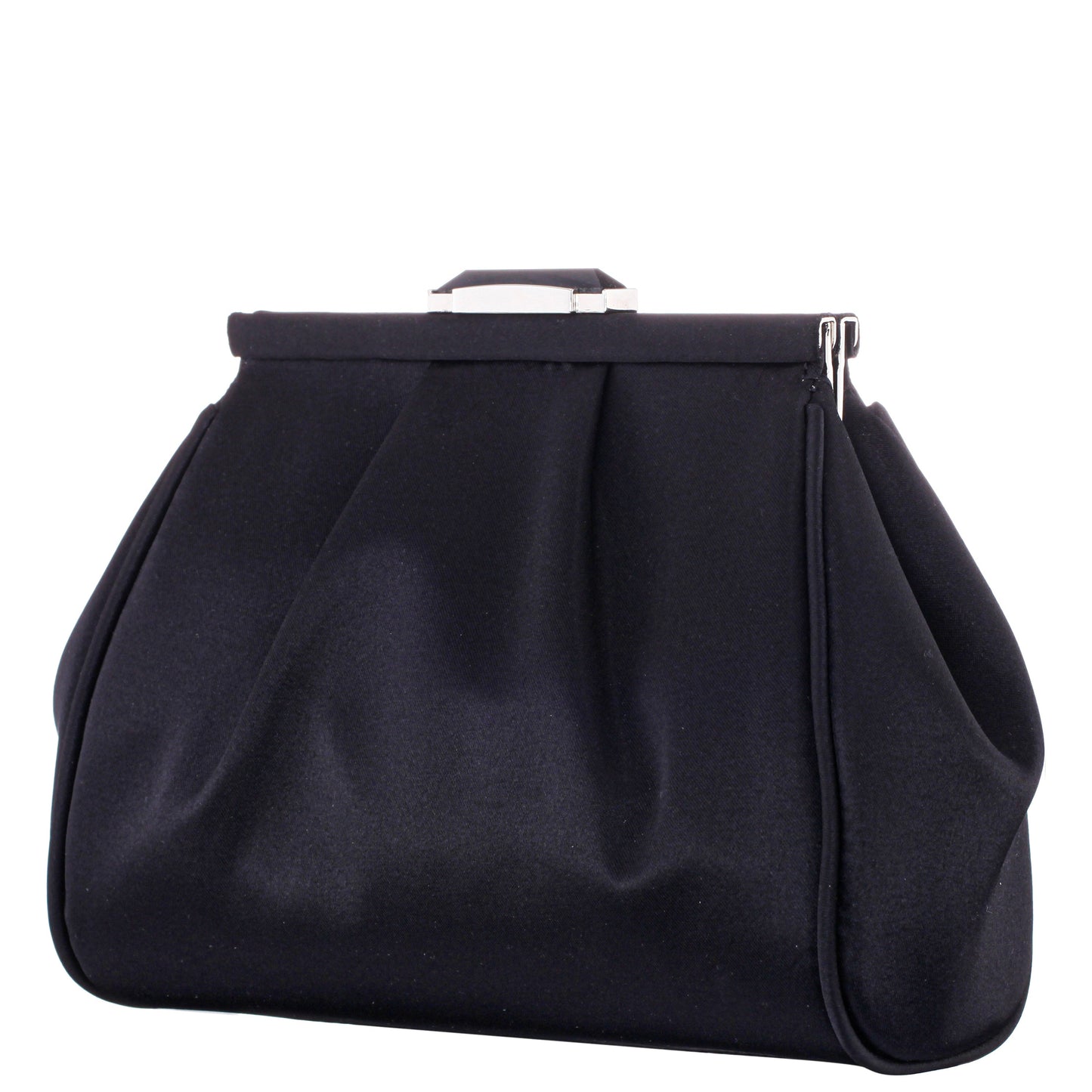 Nina Shoes Blayz Black Satin Frame Clutch