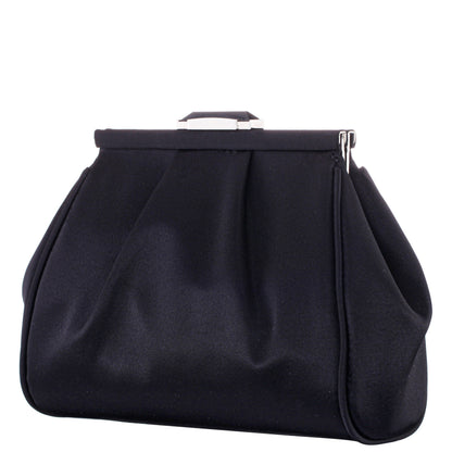 Nina Shoes Blayz Black Satin Frame Clutch