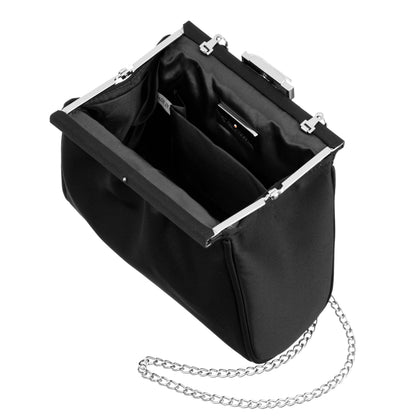 Nina Shoes Blayz Black Satin Frame Clutch