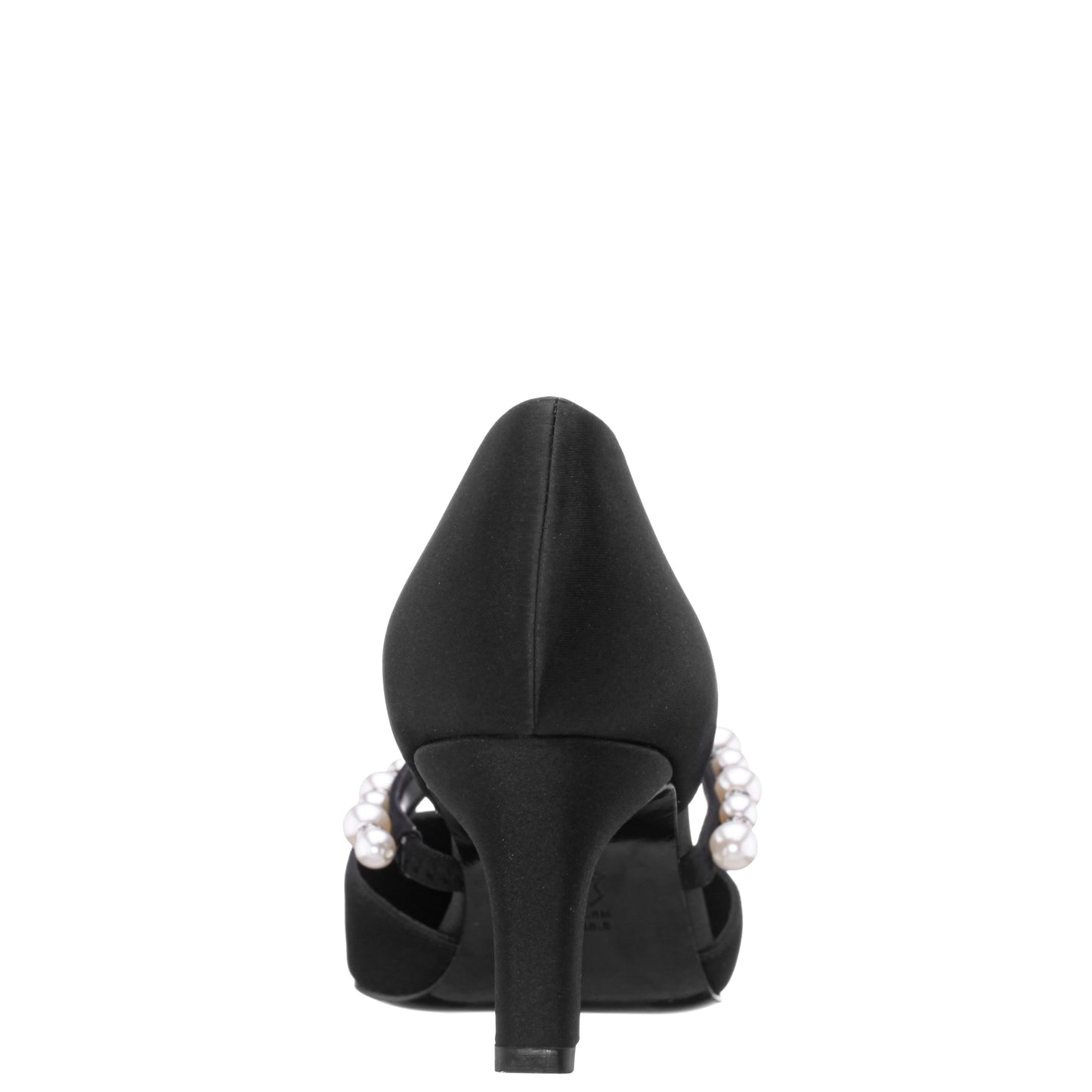 Nina Shoes Blair Black Satin Mid-Heel Pumps