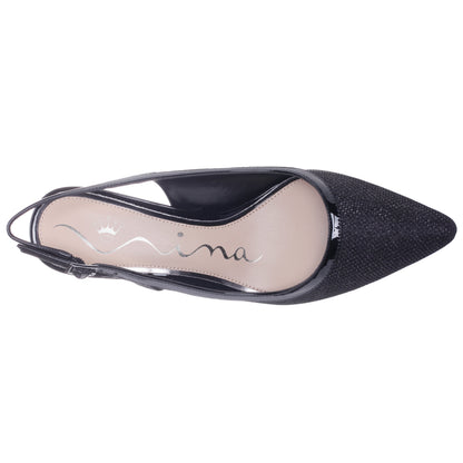 Nina Shoes Nazuri Black Mid-Heel Pumps