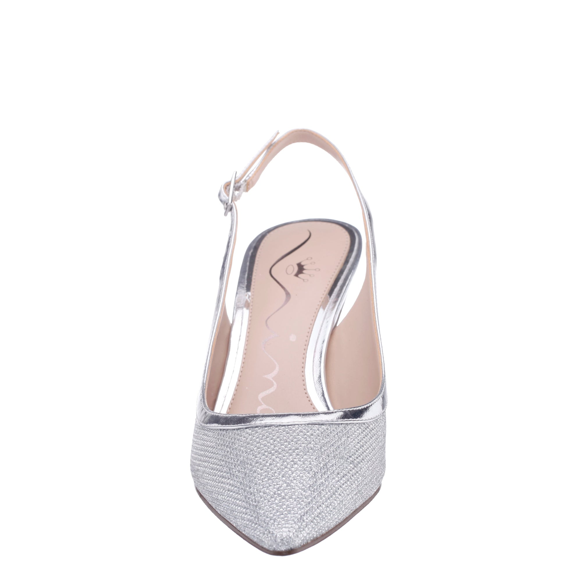 Nina Shoes Nazuri Silver Mid-Heel Pumps