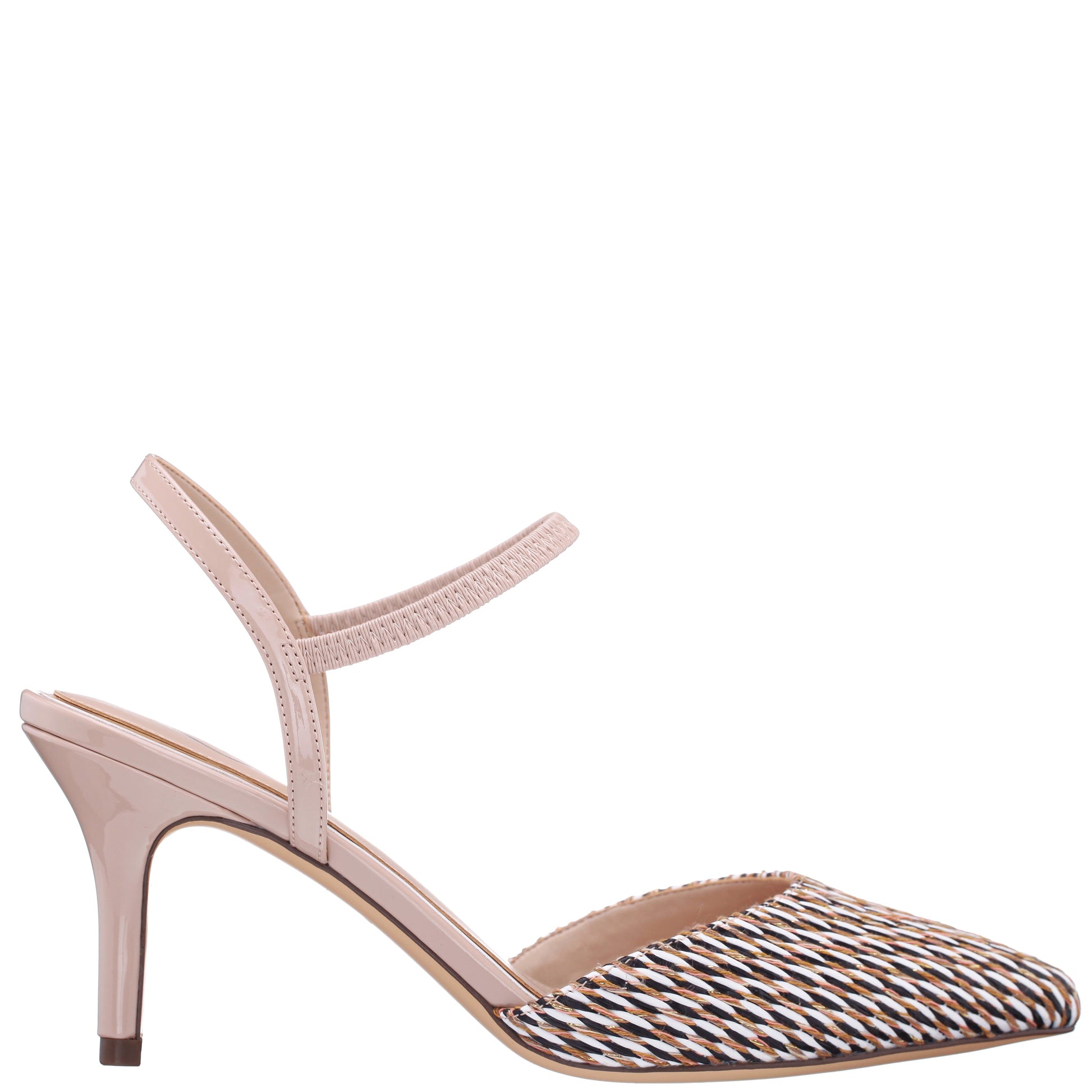 Nina Shoes Teena Beige Slip On Mid-Heel Pumps