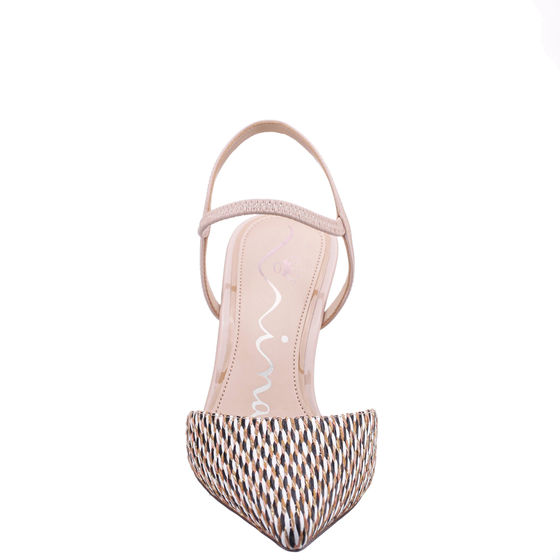 Nina Shoes Teena Beige Slip On Mid-Heel Pumps
