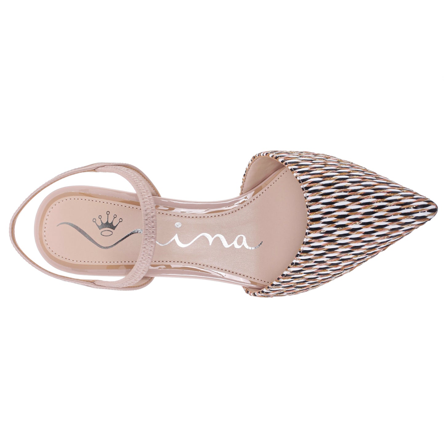Nina Shoes Teena Beige Slip On Mid-Heel Pumps