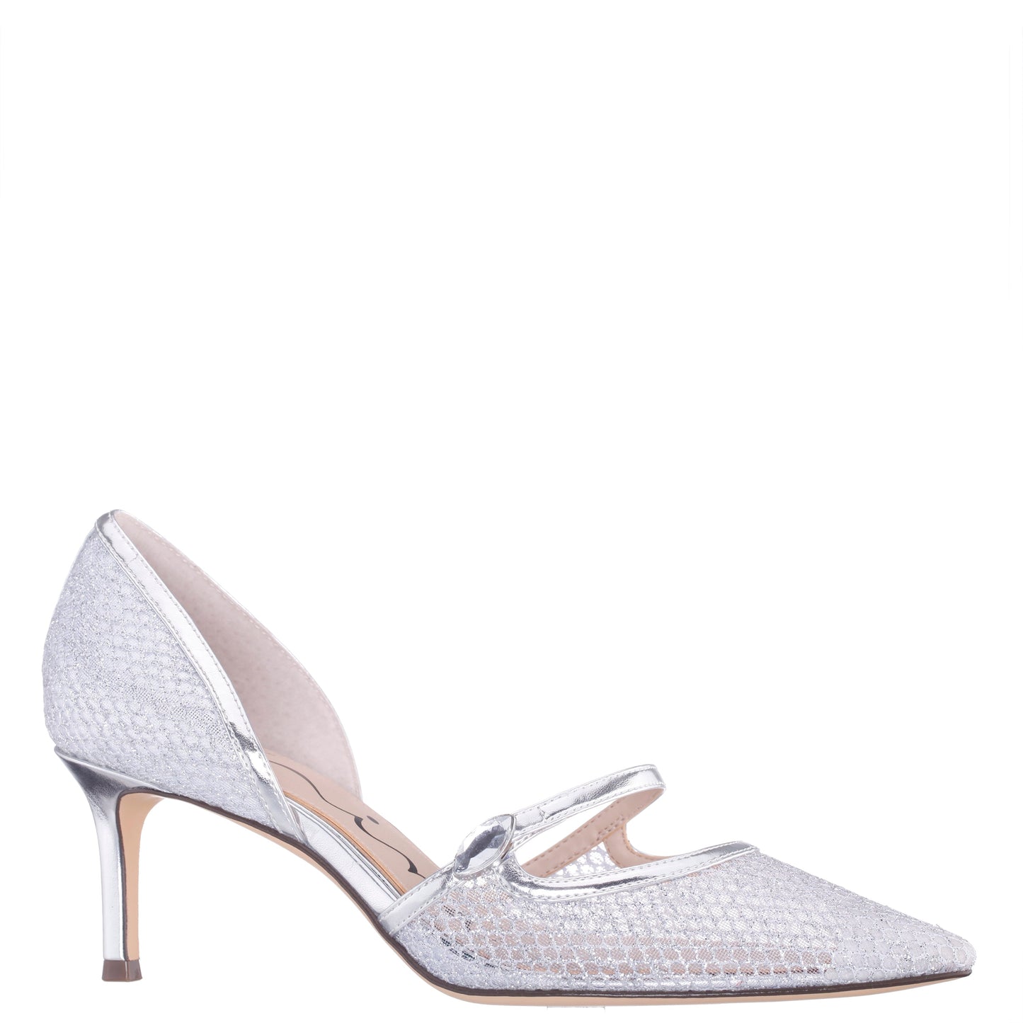 Nina Shoes Nashly Silver Mid-Heel Pump