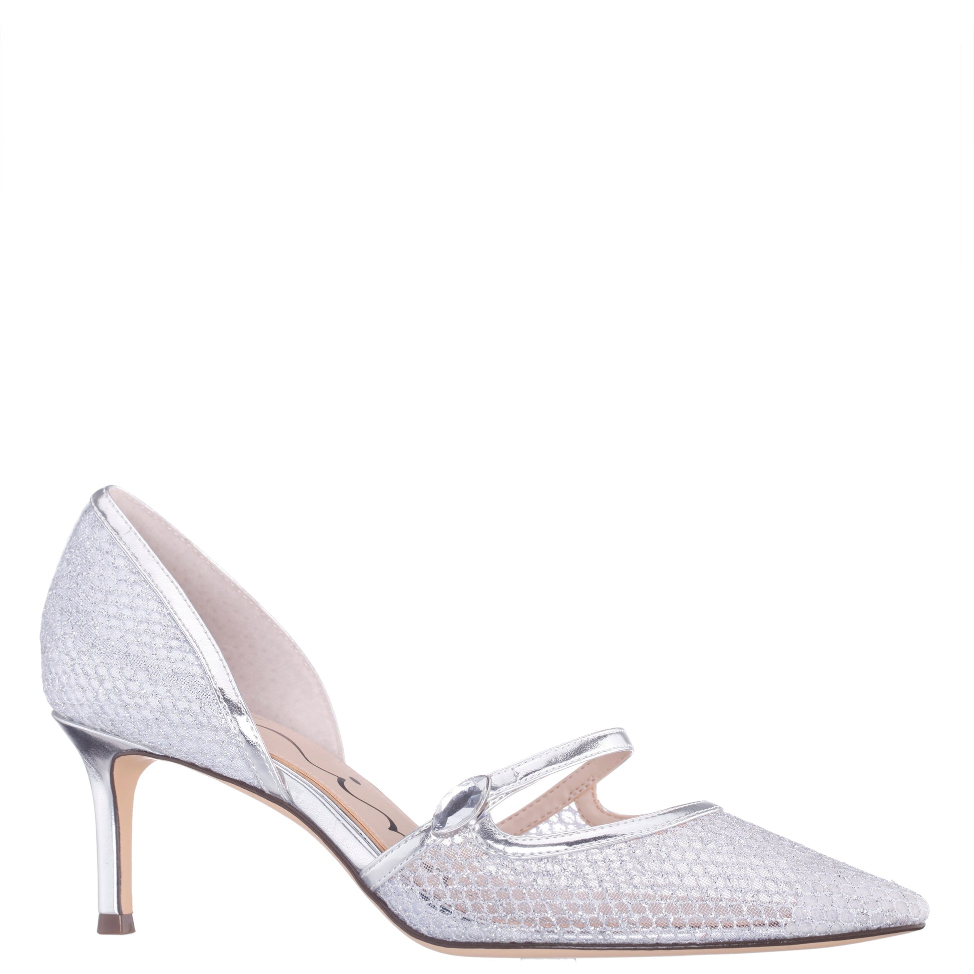 Nina Shoes Nashly Silver Mid-Heel Pump