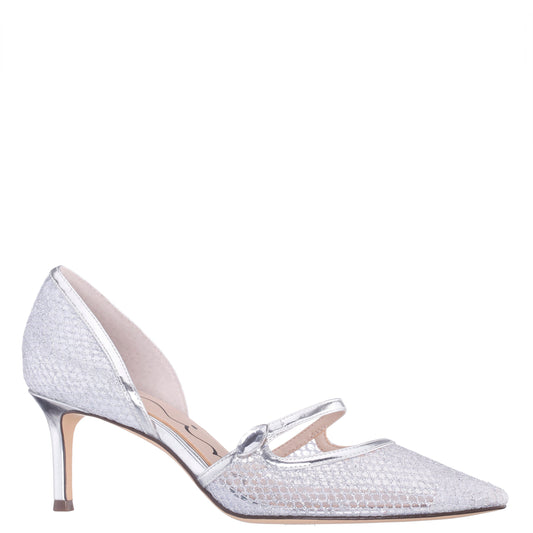 Nina Shoes Nashly Silver Mid-Heel Pump