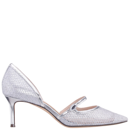 Nina Shoes Nashly Silver Mid-Heel Pump