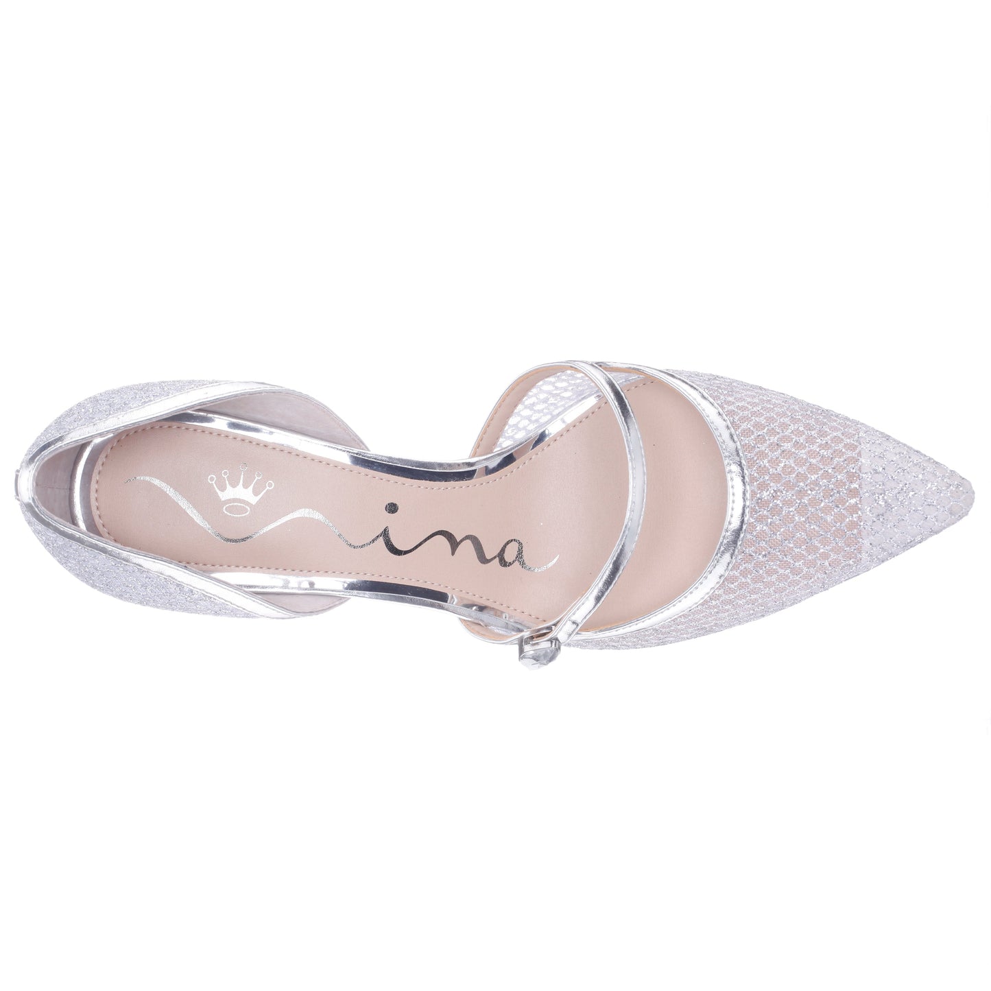 Nina Shoes Nashly Silver Mid-Heel Pump