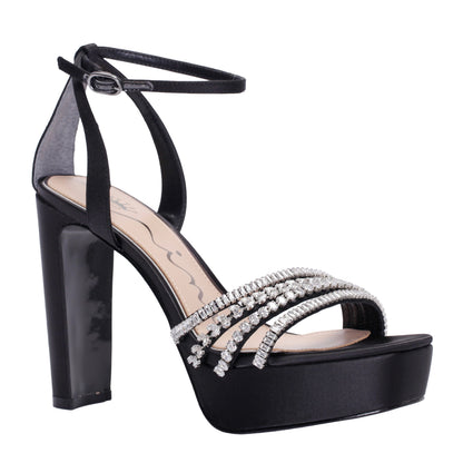 Nina Shoes Agitha Black Sandal Stiletto-Heel Platform