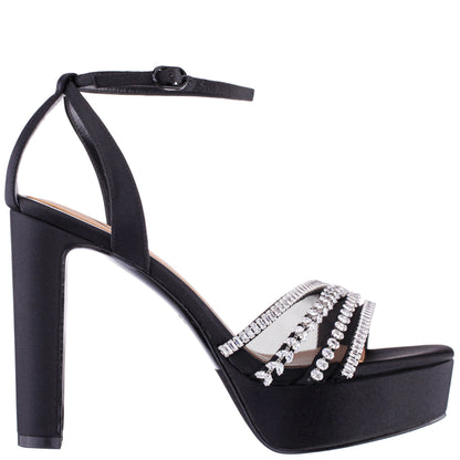 Nina Shoes Agitha Black Sandal Stiletto-Heel Platform