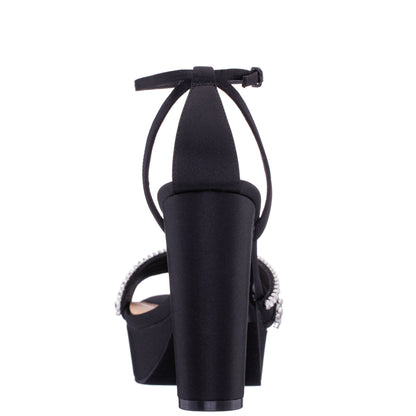 Nina Shoes Agitha Black Sandal Stiletto-Heel Platform