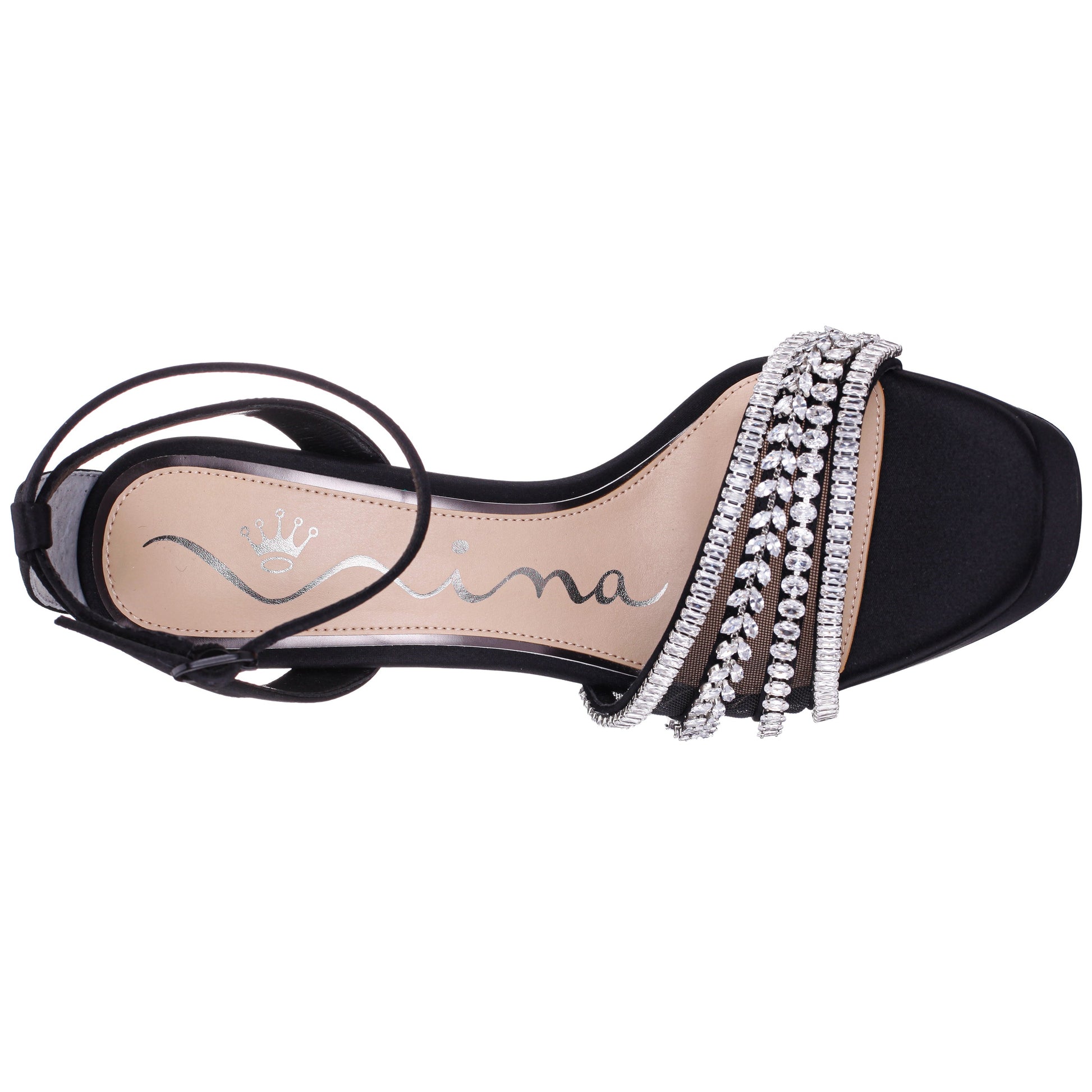 Nina Shoes Agitha Black Sandal Stiletto-Heel Platform