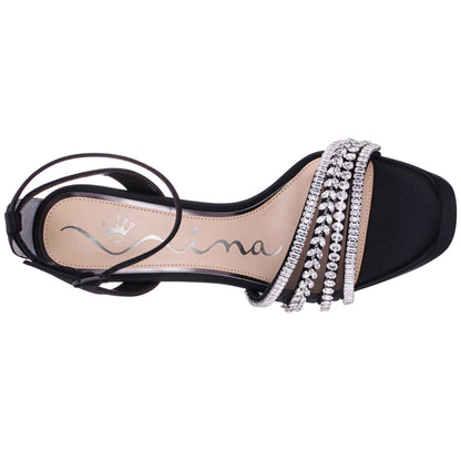 Nina Shoes Agitha Black Sandal Stiletto-Heel Platform