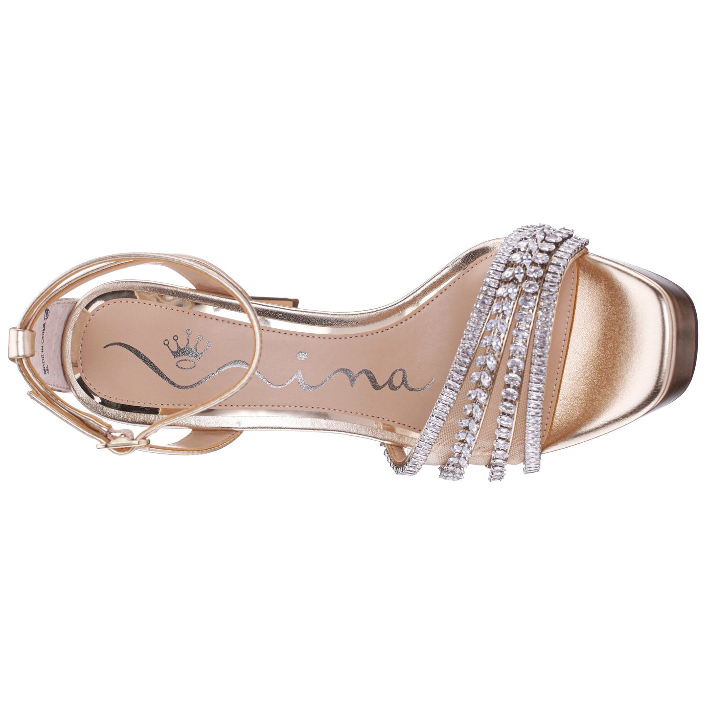 Nina Shoes Agitha Gold Sandal Stiletto-Heel Platform