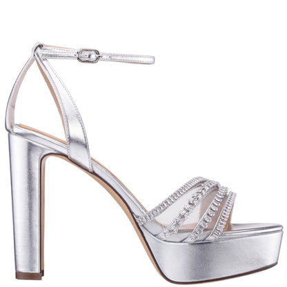 Nina Shoes Agitha Silver Sandal Stiletto-Heel Platform
