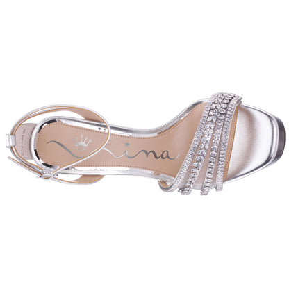 Nina Shoes Agitha Silver Sandal Stiletto-Heel Platform