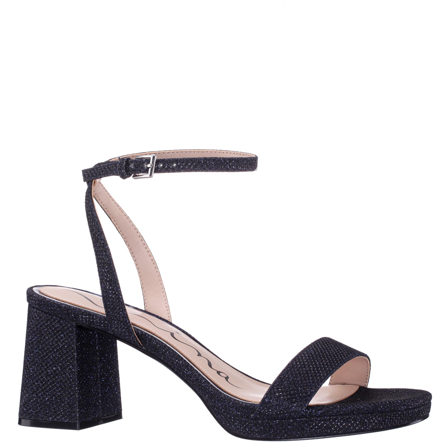 Nina Shoes Bergen Blue Textured Block-Heel Platform Sandals