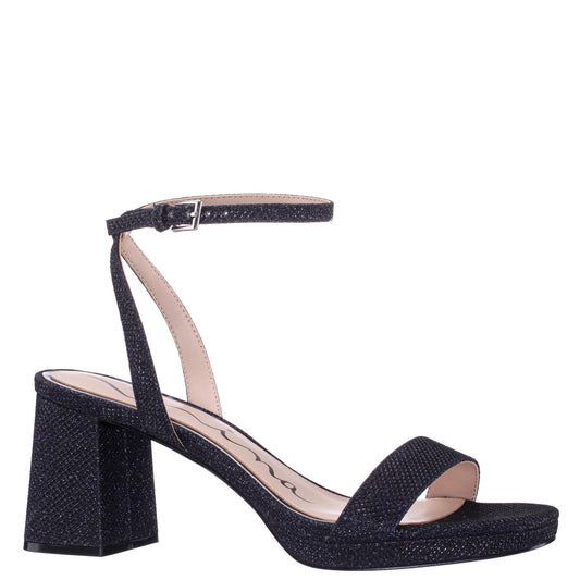 Nina Shoes Bergen Blue Textured Block-Heel Platform Sandals