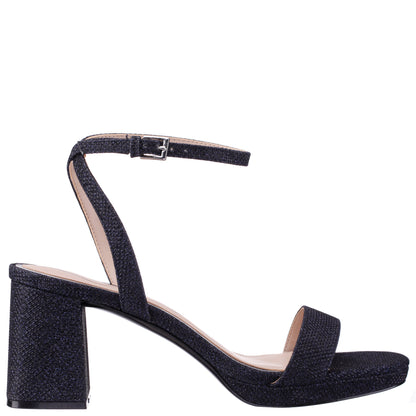 Nina Shoes Bergen Blue Textured Block-Heel Platform Sandals