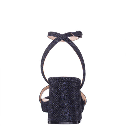 Nina Shoes Bergen Blue Textured Block-Heel Platform Sandals