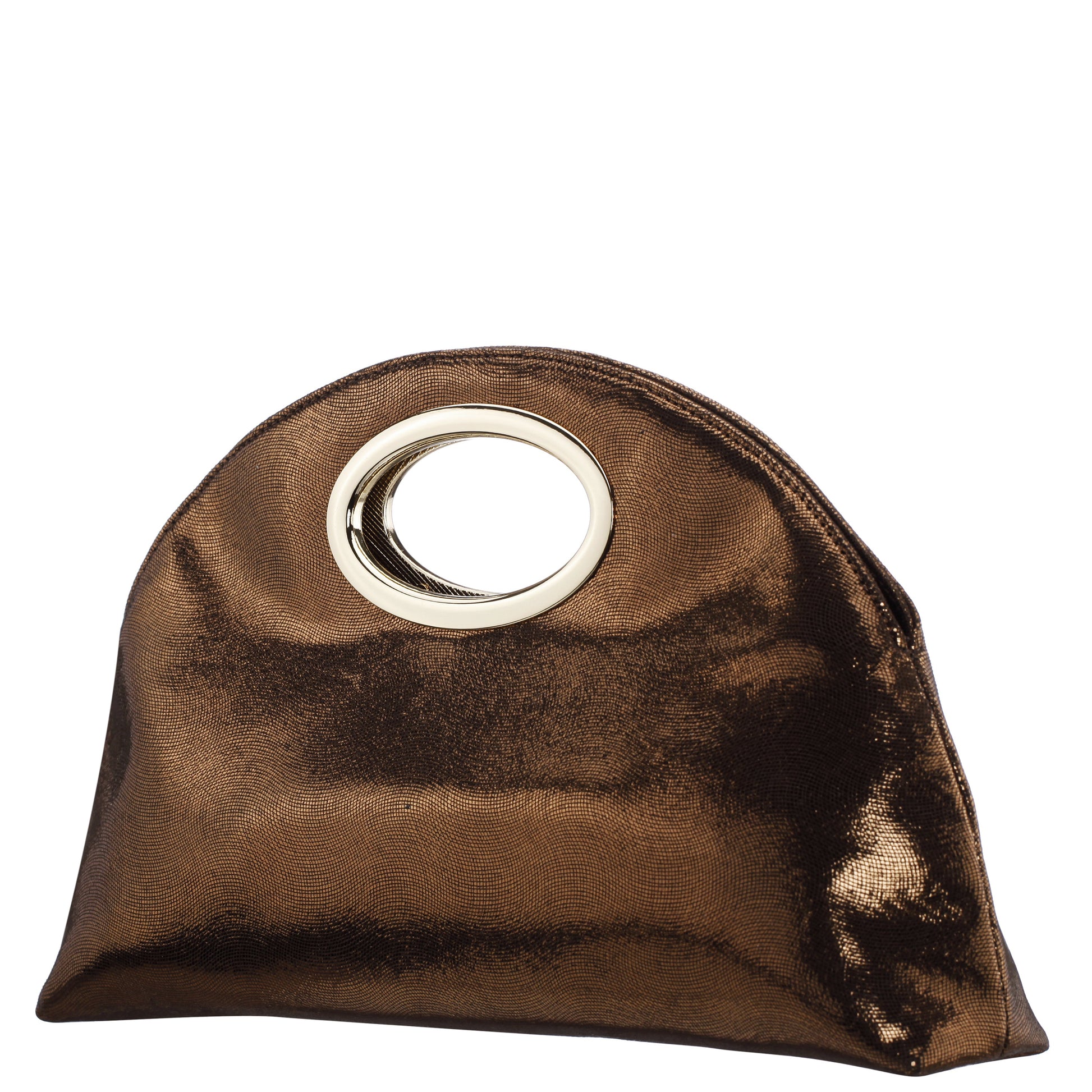 Nina Shoes Jael Brown Metallic Geo Swirl Fabric Handle Bag