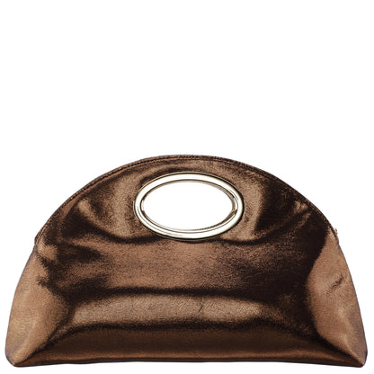 Nina Shoes Jael Brown Metallic Geo Swirl Fabric Handle Bag