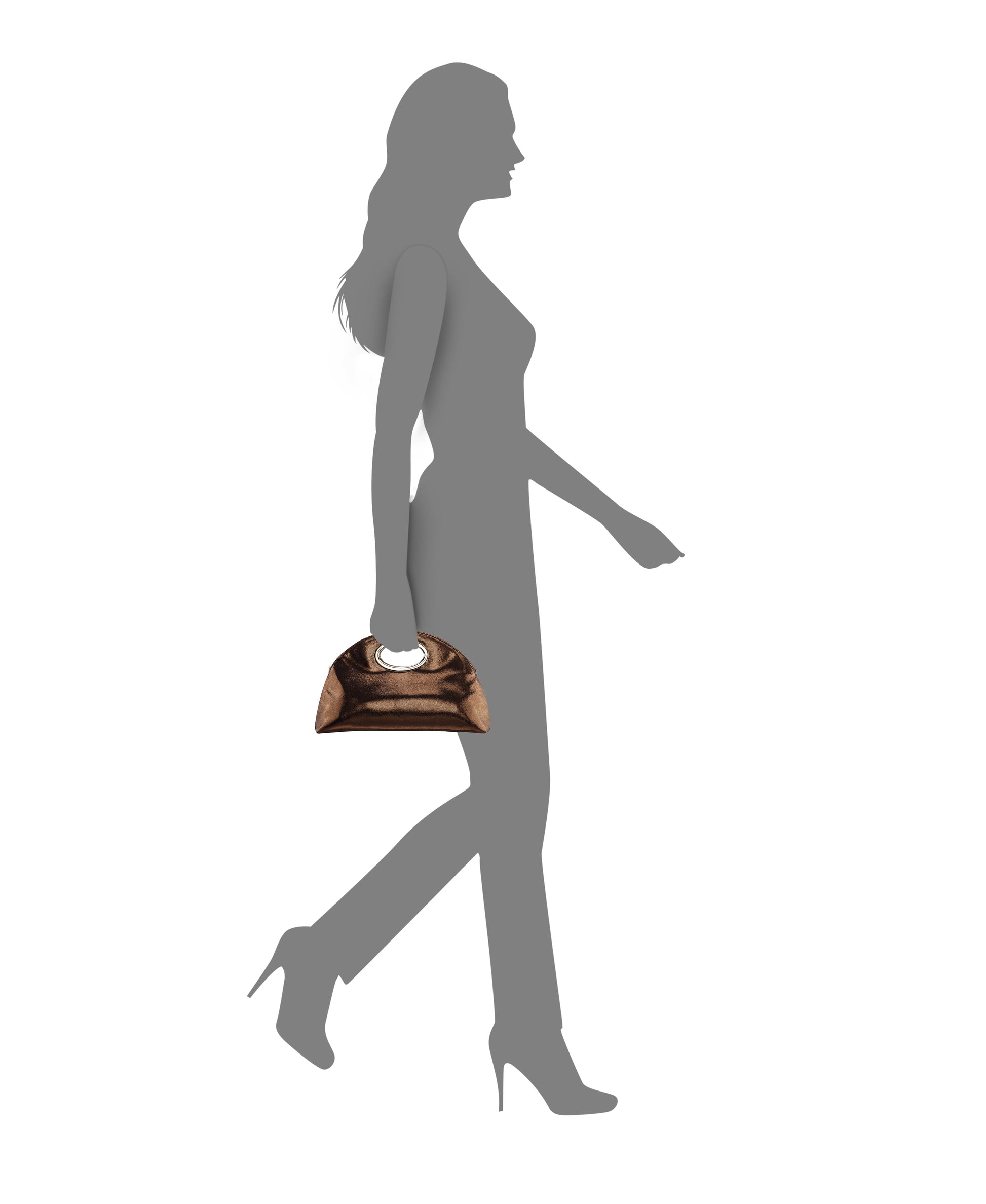 Nina Shoes Jael Brown Metallic Geo Swirl Fabric Handle Bag