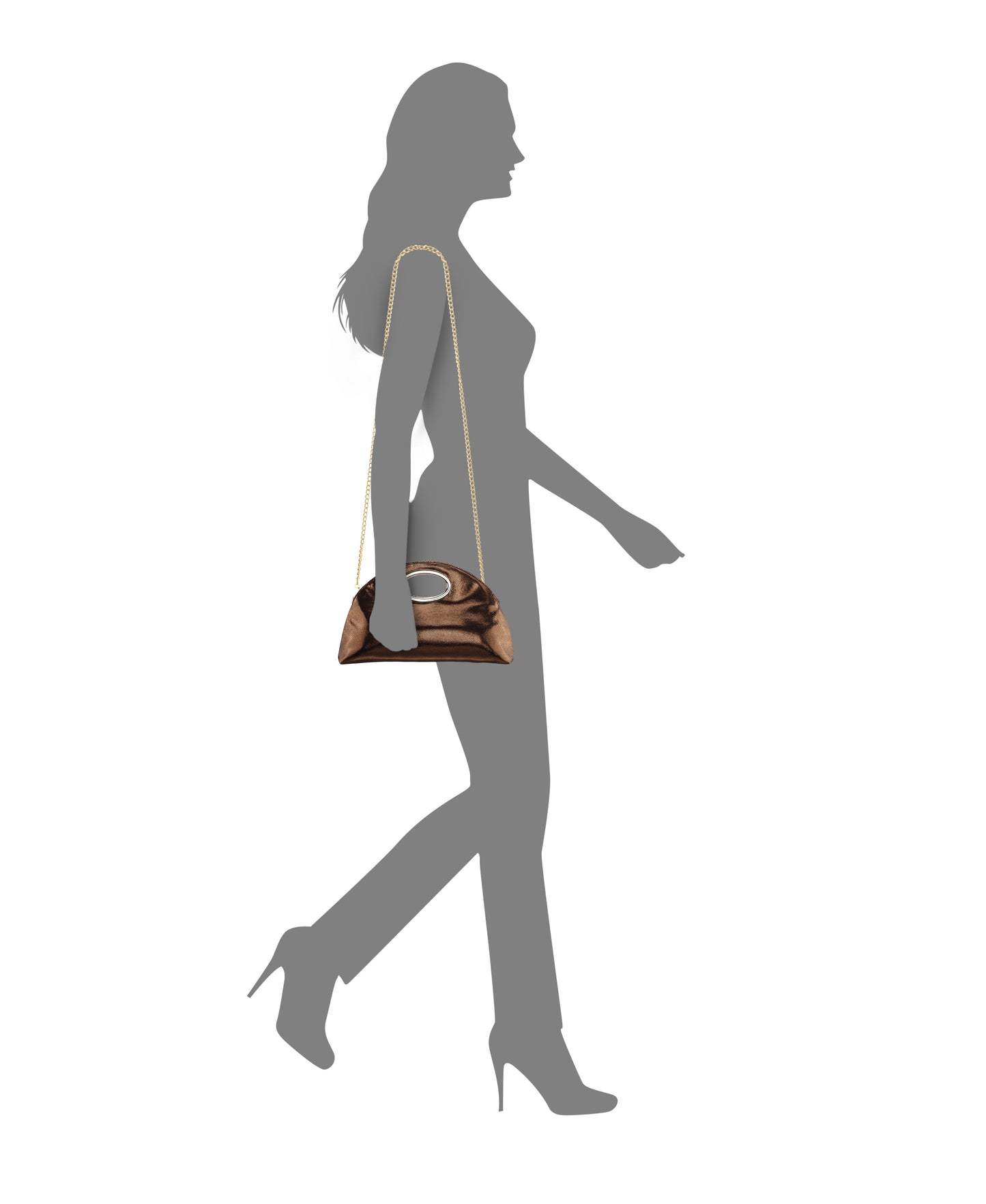 Nina Shoes Jael Brown Metallic Geo Swirl Fabric Handle Bag