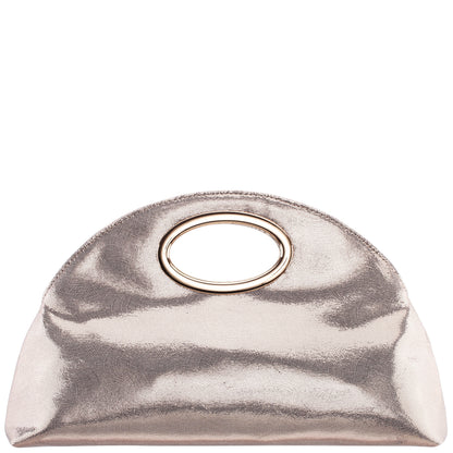 Nina Shoes Jael Light Gold Metallic Geo Swirl Fabric Handle Bag
