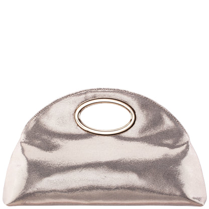 Nina Shoes Jael Light Gold Metallic Geo Swirl Fabric Handle Bag